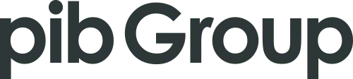 The PIB Group logo wearing a Christmas hat.